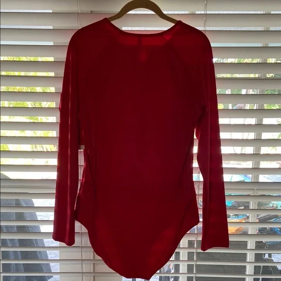 SPANX Red Long Sleeve One Piece Swimsuit - Picture 5 of 5